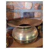 Brass Lamp, Spittoon, & Pot