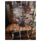 Fireplace Poker & Log Holder Set