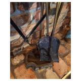 Fireplace Poker & Log Holder Set