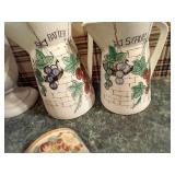 Colored Vases, Crystal Decanter, Etc.