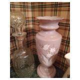 Colored Vases, Crystal Decanter, Etc.