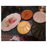 Vintage Turkey Platter & (4) Vintage Snack Plates