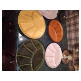 Vintage Turkey Platter & (4) Vintage Snack Plates