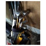 Golf Club Travel Bag, Golf Clubs, & Balls