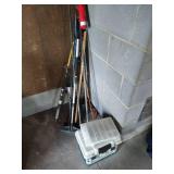 Fishing Rod, Rod Holders, & Empty Tackle Box