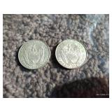 (2) Silver Panama Coins
