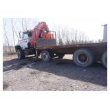 1995 Ford L9000 Flatbed With Mounted Fassi F330 Knuckle Boom Crane