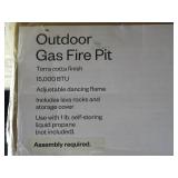 Outdoor Rectangular Gas Fire Pit Terra Cotta - Room Essentials