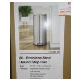 Stylewell 30L Stainless Steel Round Step Trash Can