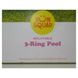 Ring Pool 105 gal Round Kiddie Pool - Yellow/Pink/Navy - Sun Squad™: PVC Inflatable for Kids