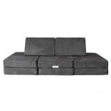 Leo Mat Play Kids' Couch and Louger Gray