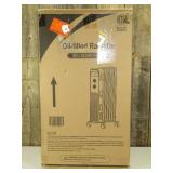 1500W Portable Electric Oil Heater with LCD Display and Anti-Tip Protection in Black