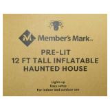 Pre-Lit 12FT Halloween Airblown Inflatable Haunted House Archway Tunnel