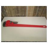Red 36 in. Heavy Duty Cast Steel Adjustable Straight Pipe Wrench