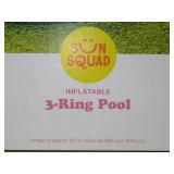 3 Ring Pool 105 gal Round Kiddie Pool - Yellow/Pink/Navy - Sun Squad