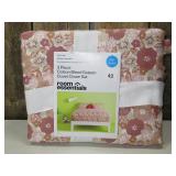 Room Essential 2 Piece Cotton Blend Sateen Duvet Cover Set Twin/XL Twin, Pink Floral