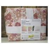 Room Essential 2 Piece Cotton Blend Sateen Duvet Cover Set Twin/XL Twin, Pink Floral