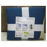 Room Essential 2 Piece Cotton Blend Sateen Duvet Cover Set Twin/XL Twin, Ivory & Blue