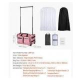 Dance Bag with Garment Rack 23 in. Rolling Dance Duffel with Wheels USB Port Height Adjustable Clothes Rack (Pink)