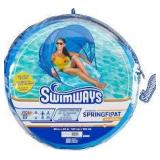 SwimWays Spring Float Recliner Swim Lounger for Pool or Lake with Hyper-Flate Valve - Blue