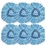 6 Pack Spin Mop Replacement Heads Compatible with Ocedar RinseClean 2 Tank Mop System