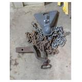 Towing/Trailer Lot - Receiving Hitch and Receiver with Pins and Chains
