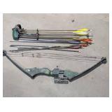 Vintage Compound Bow with Arrows