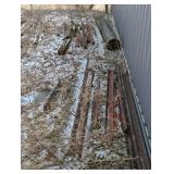 Large Metal Work Lot - Big Iron - Angle Iron, Piping, Tube Steel , Specialty Aluminum and Large Pile of Barn Tin Siding/Roofing + Storage rack