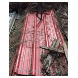 Large Metal Work Lot - Big Iron - Angle Iron, Piping, Tube Steel , Specialty Aluminum and Large Pile of Barn Tin Siding/Roofing + Storage rack