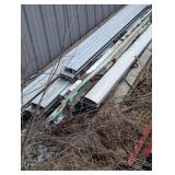 Large Metal Work Lot - Big Iron - Angle Iron, Piping, Tube Steel , Specialty Aluminum and Large Pile of Barn Tin Siding/Roofing + Storage rack