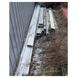 Large Metal Work Lot - Big Iron - Angle Iron, Piping, Tube Steel , Specialty Aluminum and Large Pile of Barn Tin Siding/Roofing + Storage rack