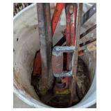 2 Buckets of Mixed Concrete Finishing Tools