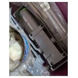 Bin of Door Pulls/Knobs - Mixed Hardware + 1 Commercial Door Closer