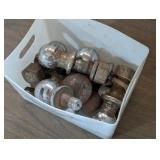 Bin of assorted Hitch Balls and pins - All sizes