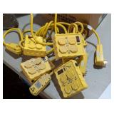 Lot of 4 Tower 15amp 4 Plex Construction Cord