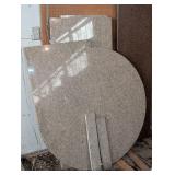 Lot of Granite Counter Top With Circle Island Corner