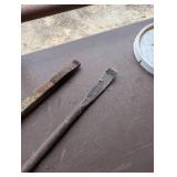 Pair of Heavy Duty Iron Pry/Chisel Bars