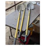 Lot of 3 Great Spade Shovels - Fiber Glass Handles