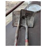 Pair of Flat Head Shovels - Wood Handles