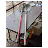 Pair of Flat Head Shovels - Wood Handles
