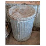 30 Gallon Galvanized Garbage Can with Lid and Scoop