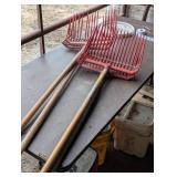 Set of 4 - Durafork Stable Fork With Red Polycarbonate Tines And 52 Inch Handle