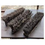 Set of 3 Heavy Duty Bristle Broom Heads - Poly