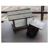 Bird Lot - 1 Bird Feeder and 1 Bird House - Wood