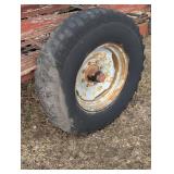 Large Red Manure Spreader - Heavy Duty Tires Needs New Boards