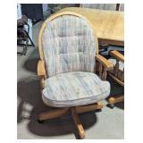 Country Craft Dinning Table with 4 Captains Chairs on Wheels