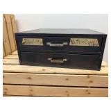 Vintage Mechanic Shop Federal Mogul Connecting Rod Bolts & Nuts 2 Drawer Metal Storage Cabinet