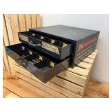Vintage Mechanic Shop Federal Mogul Connecting Rod Bolts & Nuts 2 Drawer Metal Storage Cabinet