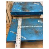 (2) SS White Speedo Blue Flat DrawerToolboxes With Parts