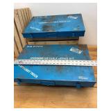 (2) SS White Speedo Blue Flat DrawerToolboxes With Parts